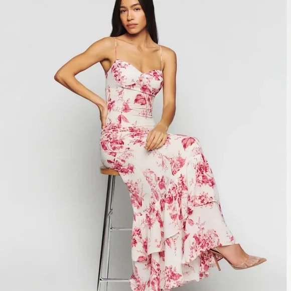 Reformation Fallon Floral Pink Maxi Dress - Picture 5 of 15